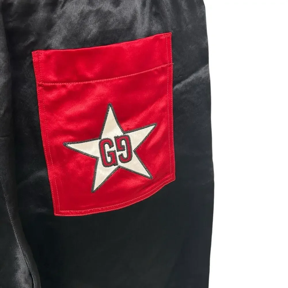 Gucci GG Star Acetate Red Black Drawstring Boxing Shorts Mens 46 / US 36 Small